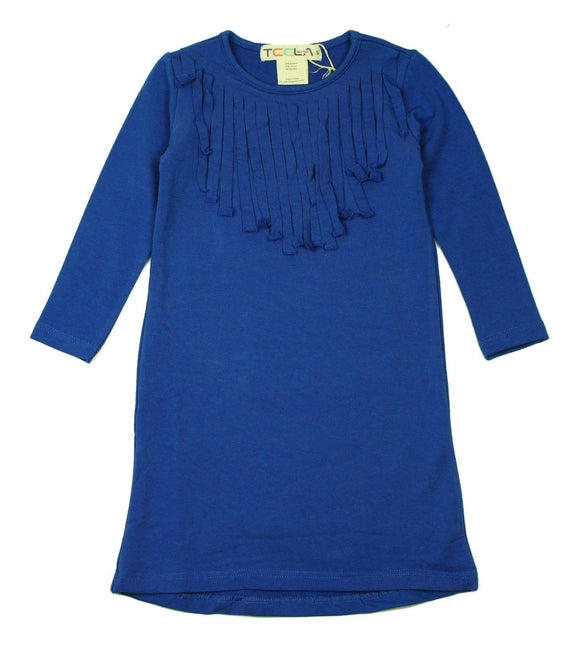 Teela Ocean Blue Fringe Dress - Young Timers Boutique

