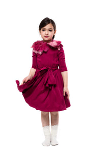 Teela Raspberry Fit and Flare Dress - Young Timers Boutique
 - 1
