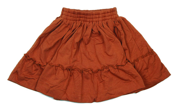 Teela Rust Ruffle Skirt - Young Timers Boutique
