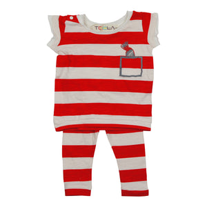 Teela Unisex Baby' Red Stripe Set