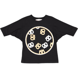 PRETZEL Girl's Web Sleeve Tshirt - Black - FINAL SALE